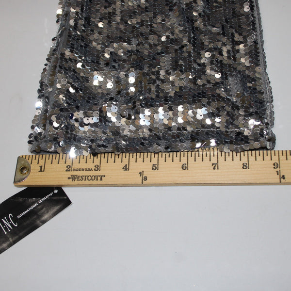 INC Top NEW $70 Glam Dc Sz XXL New Grey Knight Silver Sequin 100% Rayon Top