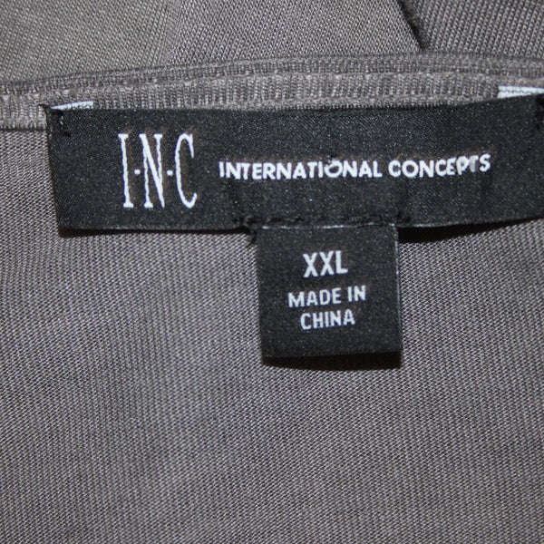 INC Top NEW $70 Glam Dc Sz XXL New Grey Knight Silver Sequin 100% Rayon Top