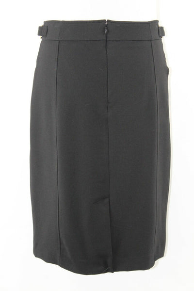 Carol Vee NEW 6 Black Gold Metal Detail Rayon Poly Spandex Straight Skirt