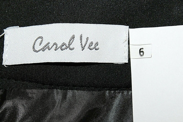 Carol Vee NEW 6 Black Gold Metal Detail Rayon Poly Spandex Straight Skirt