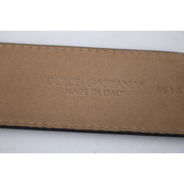 Dolce Gabbana BE1322 90 CM 36 Inch Rhinestone Encrusted Logo Buckle Lizard Belt