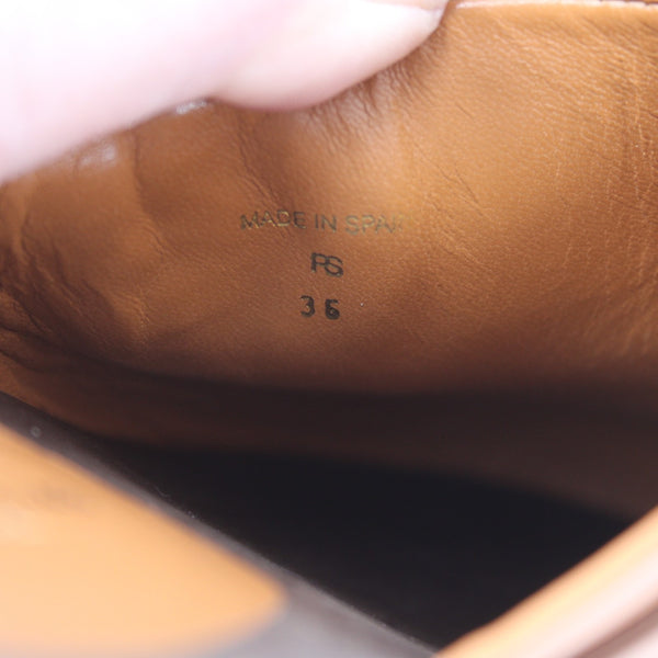 Lafayette 148 NEW Sz 36 Butterscotch Brown Leather Gold Wood Slide Mule Clogs