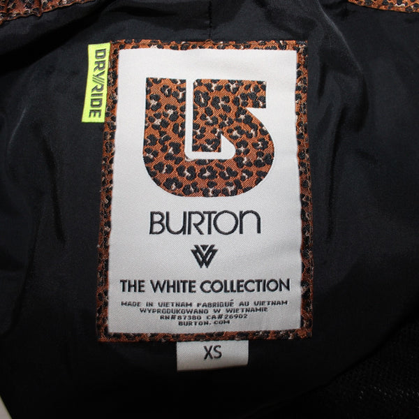 Burton The White Collection Sz XS x 32 Black Lined Pockets 100% Poly Ski  Pant