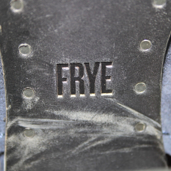 Frye Sz 7.5 M Navy Blue Open Toe Suede Upper Leather Inner 3" Wedge