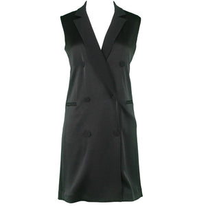 Rag Bone NEW $550 Sz 2 Black Double Breasted V Neck Triacetate Poly Woven Dress