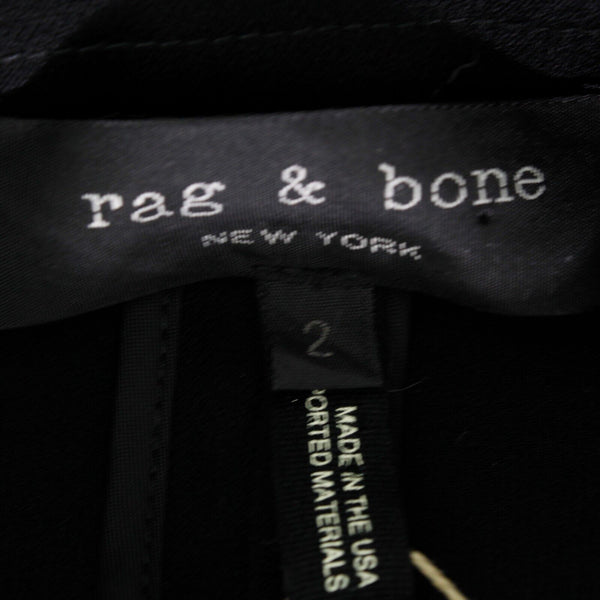 Rag Bone NEW $550 Sz 2 Black Double Breasted V Neck Triacetate Poly Woven Dress