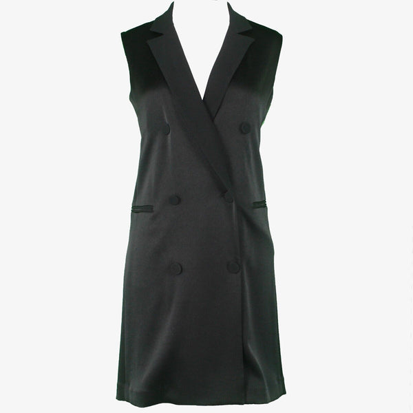 Rag Bone NEW $550 Sz 2 Black Double Breasted V Neck Triacetate Poly Woven Dress