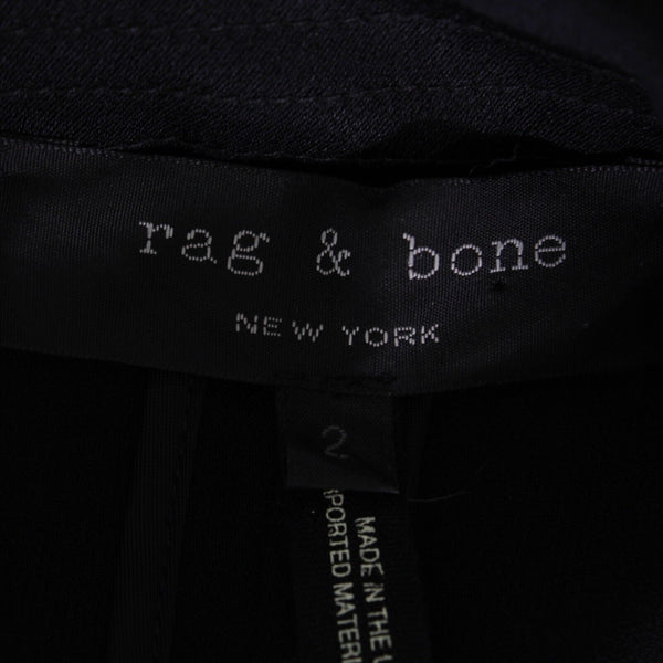 Rag Bone NEW $550 Sz 2 Black Double Breasted V Neck Triacetate Poly Woven Dress