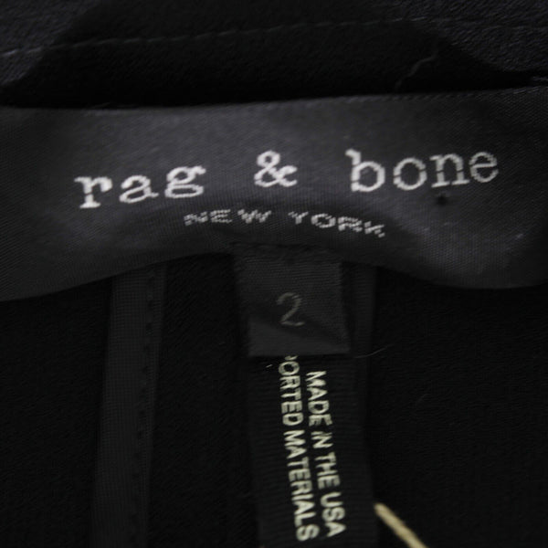 Rag Bone NEW $550 Sz 2 Black Double Breasted V Neck Triacetate Poly Woven Dress
