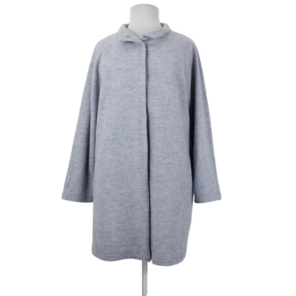 Cynthia Rowley NEW Sz 2X Light Blue Collared Pockets Unlined 100% Wool Coat
