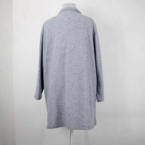 Cynthia Rowley NEW Sz 2X Light Blue Collared Pockets Unlined 100% Wool Coat
