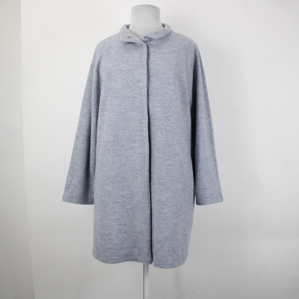 Cynthia Rowley NEW Sz 2X Light Blue Collared Pockets Unlined 100% Wool Coat