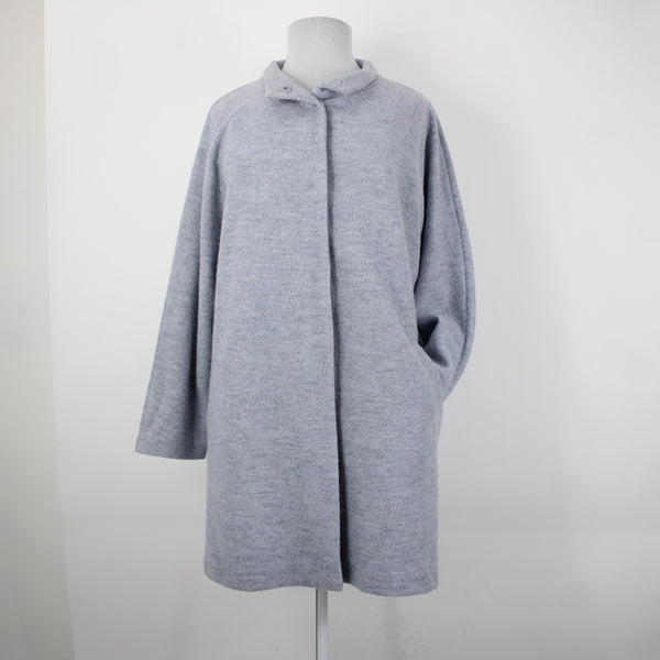 Cynthia Rowley NEW Sz 2X Light Blue Collared Pockets Unlined 100% Wool Coat
