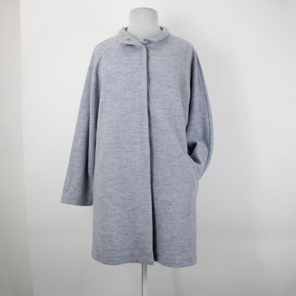 Cynthia Rowley NEW Sz 2X Light Blue Collared Pockets Unlined 100% Wool Coat