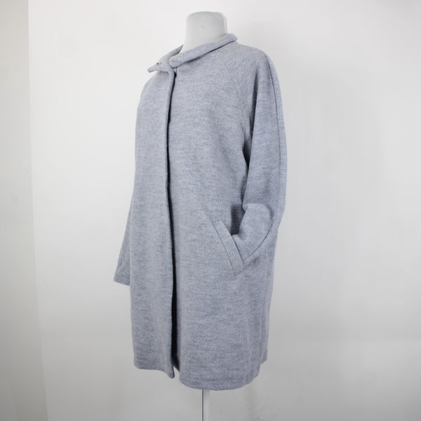 Cynthia Rowley NEW Sz 2X Light Blue Collared Pockets Unlined 100% Wool Coat