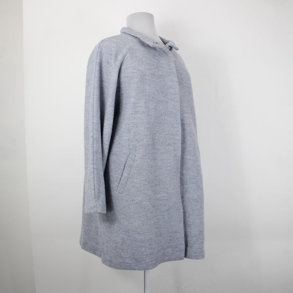 Cynthia Rowley NEW Sz 2X Light Blue Collared Pockets Unlined 100% Wool Coat