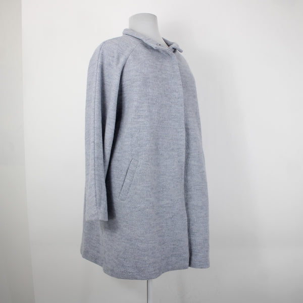 Cynthia Rowley NEW Sz 2X Light Blue Collared Pockets Unlined 100% Wool Coat