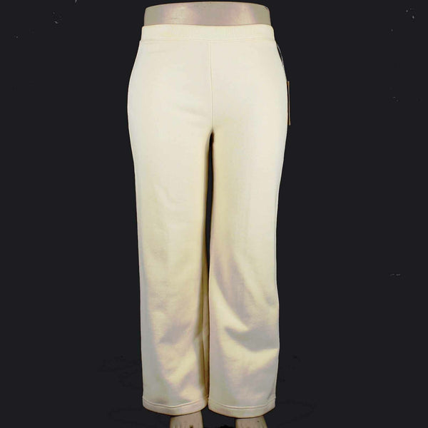 Jones New York Country NEW $54 Sz L Ivory Fleece Knit Cotton Blend Pant