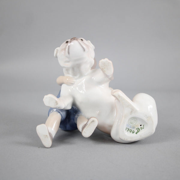 B & G Copenhagen Porcelain 1790BN Two Friends Boy With Bulldog 4" Figurine
