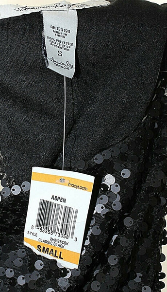 American Rag Cie Aspen NEW Sz S Black on Black Full Sequin Polyester Dress