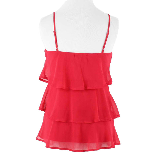 Candie's Sz XS Magenta 3 Layer Ruffle Lined 100% Polyester Top