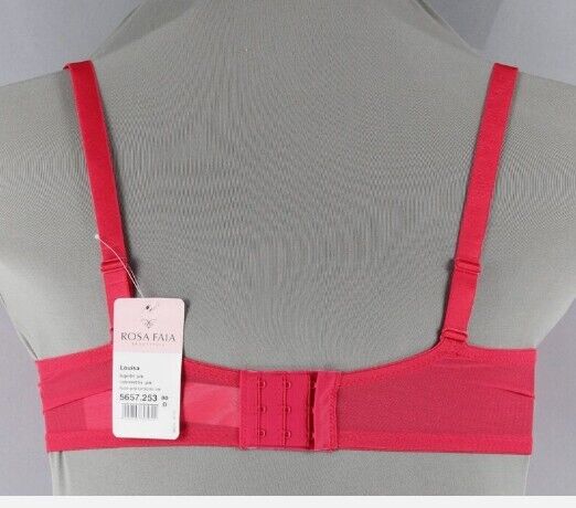 Rosa Faia 40F Cup New $99 LOUISA  5658.253 Pink White Padded Underwire Bra