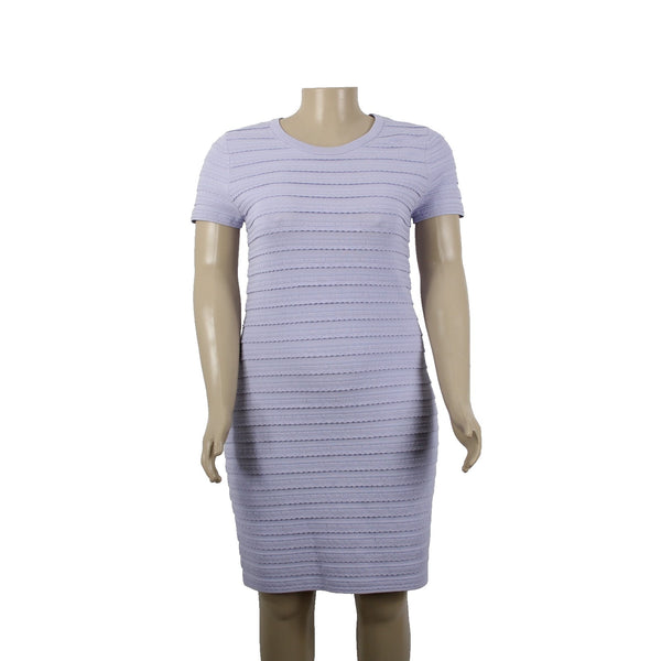 Michael Kors Dress NEW $195 Sz XL Lavender Purple Ribbed Knee Length Viscose