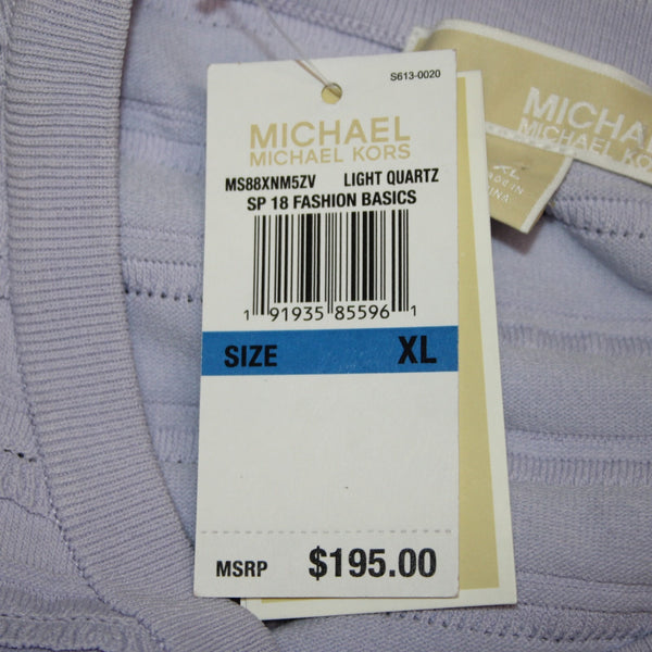 Michael Kors Dress NEW $195 Sz XL Lavender Purple Ribbed Knee Length Viscose