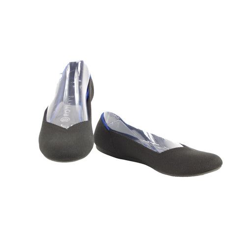 Rothys Sz 9 Black Royal Blue Trim Round Toe Slip On Knit Flats