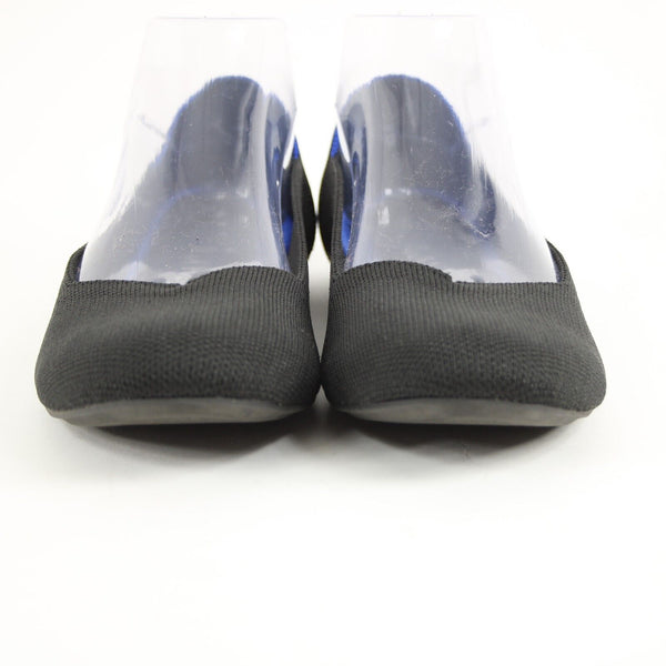 Rothys Sz 9 Black Royal Blue Trim Round Toe Slip On Knit Flats