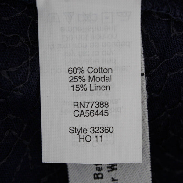 J Crew Sz S Navy Blue All Over Sequin Scoop Neck Cotton Modal Linen Knit Top