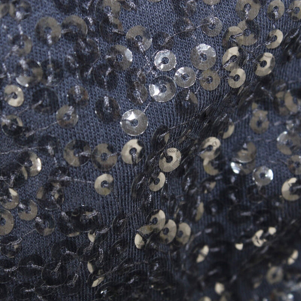 J Crew Sz S Navy Blue All Over Sequin Scoop Neck Cotton Modal Linen Knit Top