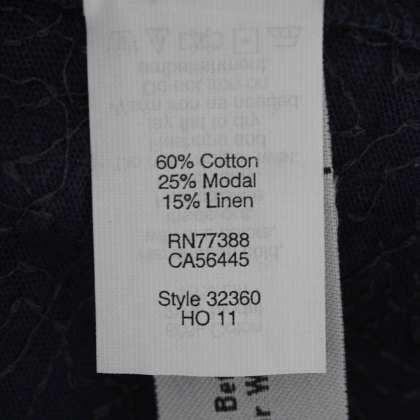 J Crew Sz S Navy Blue All Over Sequin Scoop Neck Cotton Modal Linen Knit Top