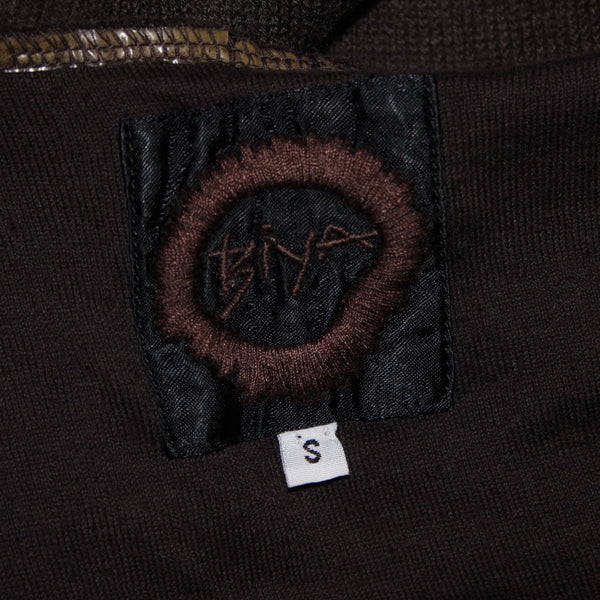 Biya Jacket Sz S Brown Multi Colored Hood Embroidered Pockets 100% Cotton Jacket