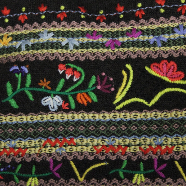 Biya Jacket Sz S Brown Multi Colored Hood Embroidered Pockets 100% Cotton Jacket