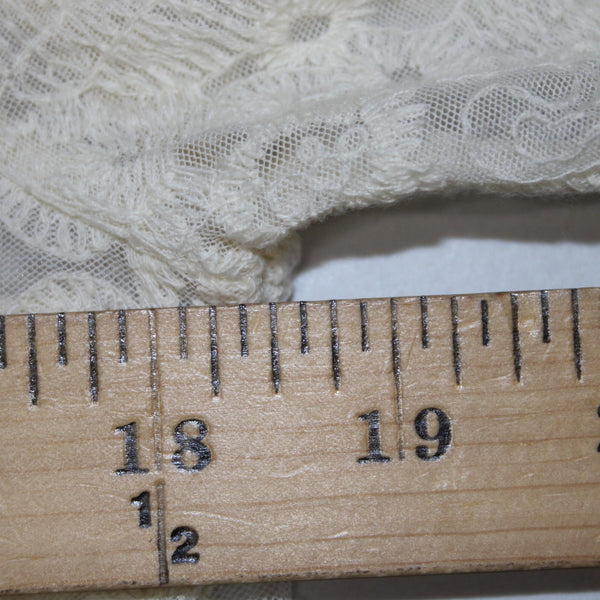 Sundance Top Sz 10 Cream Lace 2 Piece Collared Asymmetrical Cotton Nylon Top