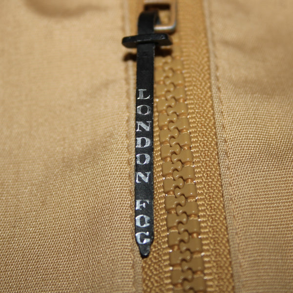 London Fog Sz S? Classic Tan Brown Lined Faux Fur Hooded Pockets Jacket