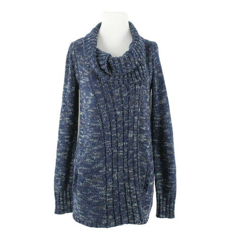 Sparrow Sz S Navy Blue Multi Snaps Pocket Cotton Blend Cardigan Sweater