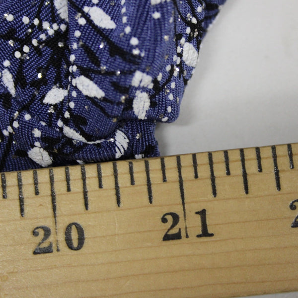 Alex Evenings Sz XL Med Blue Black White Metallic 3/4 Slv Knit Acetate Jacket