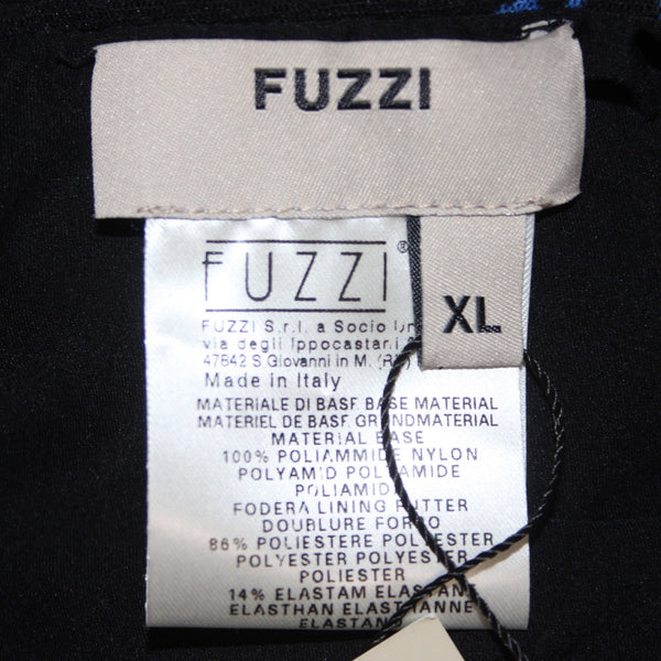 Fuzzi Jumpsuit NEW Sz XL Black Multi Color Floral 100% Polyamid Nylon Jumpsuit