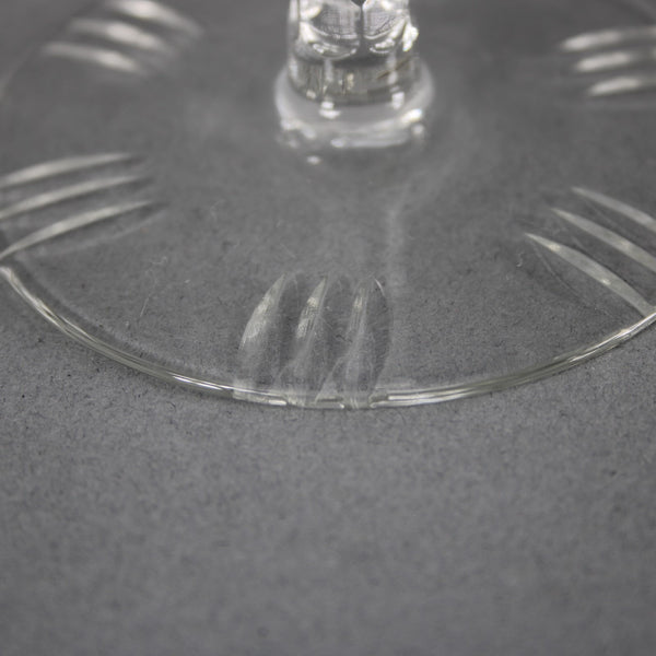 Bohemian Wine Glass Czechoslovakia Crystal Cut Blue 8" Wine Glass