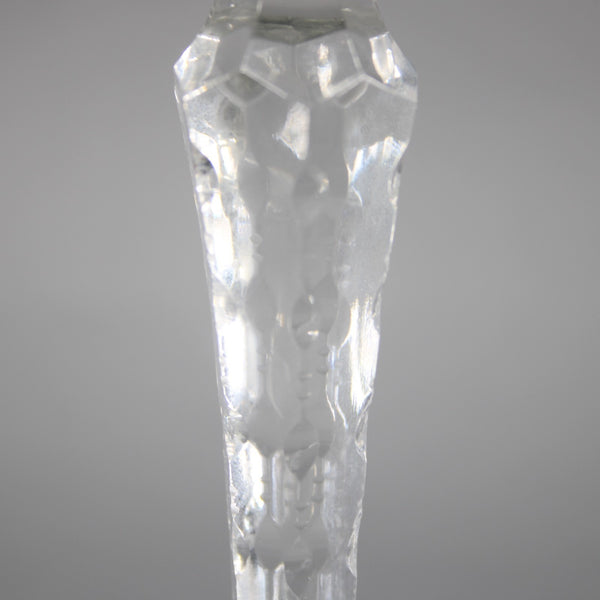 Bohemian Wine Glass Czechoslovakia Crystal Cut Blue 8" Wine Glass