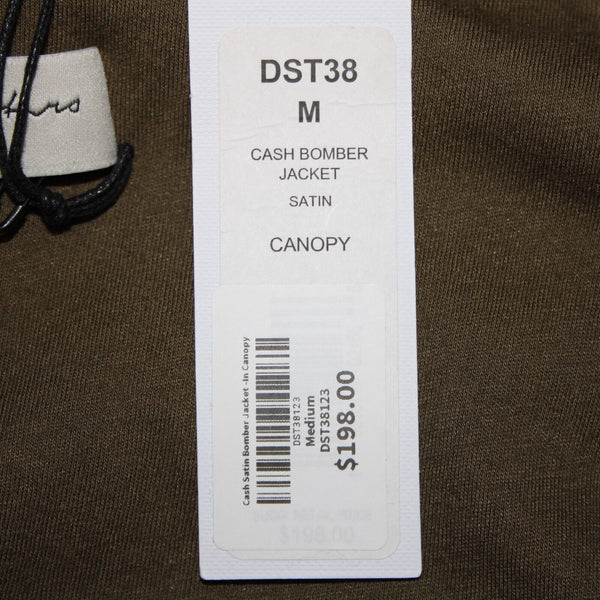Michael Stars NEW $198 Canopy Sz M Green Cash Bomber Satin Lined Viscose Jacket