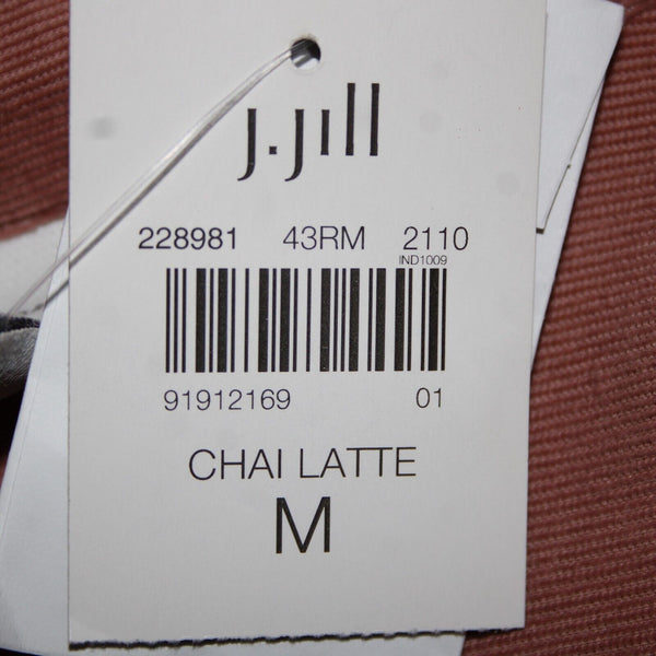 J Jill Corduroy NEW Sz M Chai Latte Pink Collared Buttons Cotton Lyocell Top
