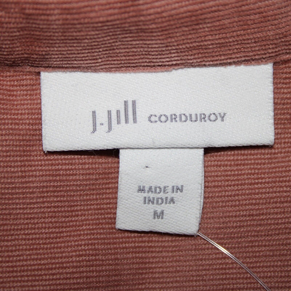 J Jill Corduroy NEW Sz M Chai Latte Pink Collared Buttons Cotton Lyocell Top
