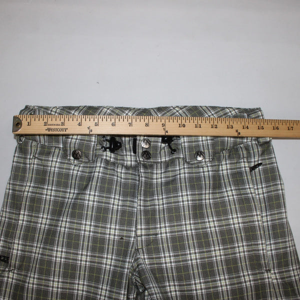 Lamar Snow Pants Sz S x 31 Green Yellow White Pockets 100% Polyester Snow Pant