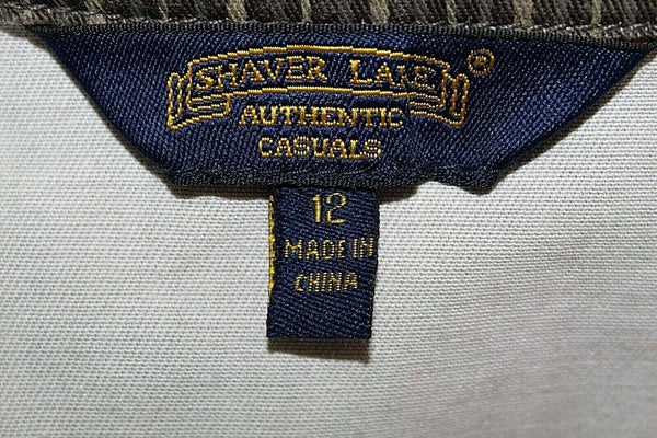 Shaver Lake NEW $47 Sz 12 Brown Tan Stripe 100% Cotton Jean Jacket