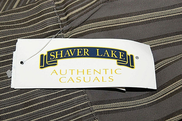 Shaver Lake NEW $47 Sz 12 Brown Tan Stripe 100% Cotton Jean Jacket