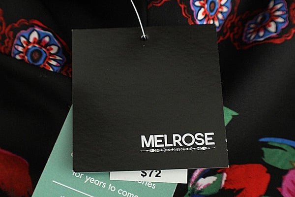 Melrose NEW $72 Size 8 Black Red Pink Multi Polyester Spandex Bodycon Dress