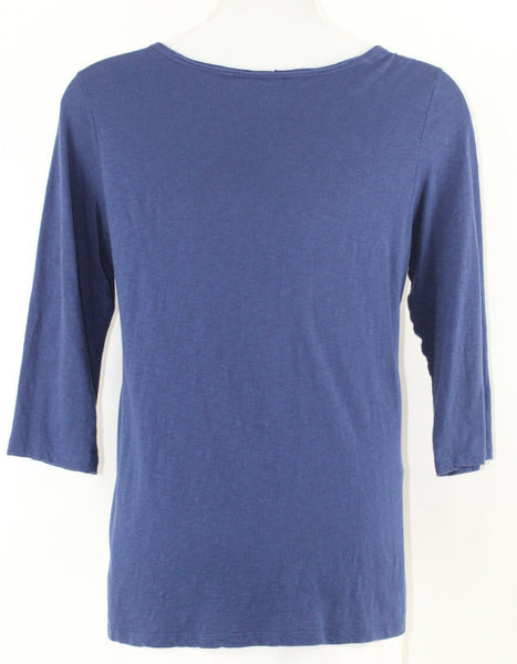 Style Co Sz XLP Navy on Navy Sequin Embroidered 100% Cotton Top
